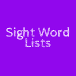 Sight Word Lists