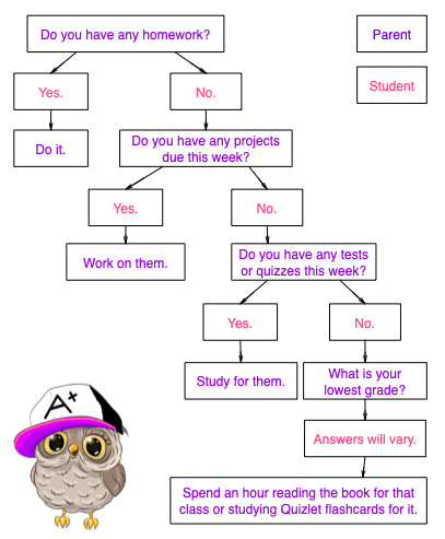 Do you have any homework flow chart Regal Tutors
