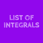 List of Integrals