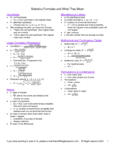 Statistics Formulas and What They Mean 1