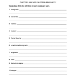 Who are California Immigrants? Worksheet Page 1