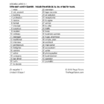 ¡En español! Level 1 Unidad 6 Vocabulary