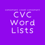 CVC Word Lists Reading