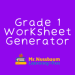 Grade 1 Worksheet Generator