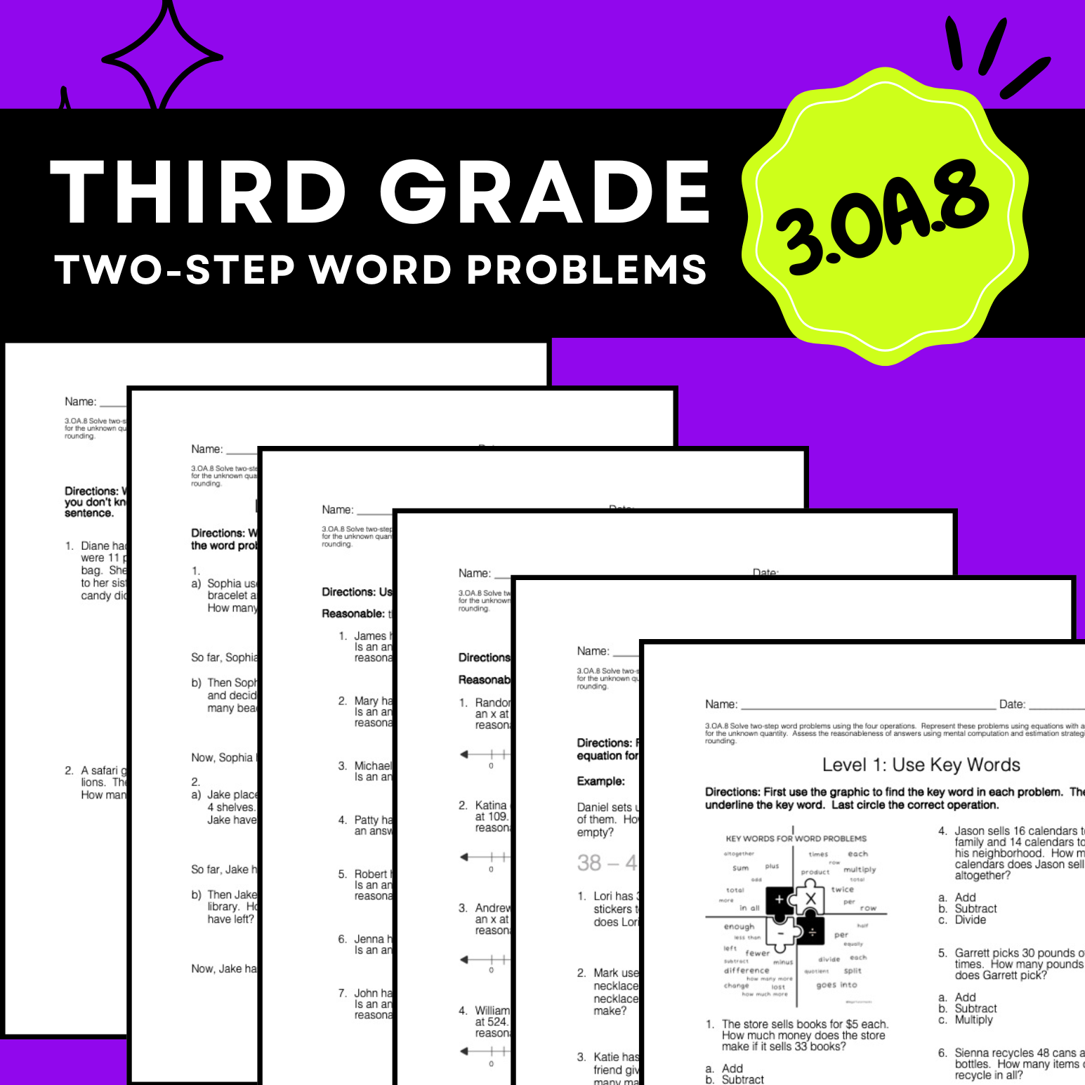 3.oa.8 two step word problems